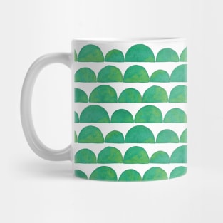 Green Ink Wash Semi Circles Mug